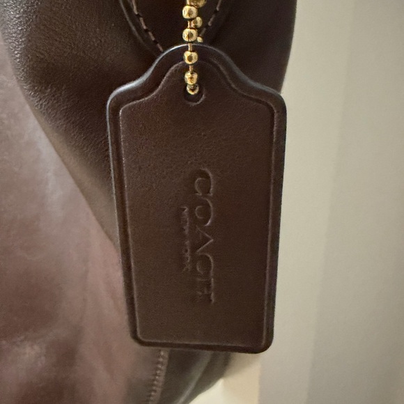 Coach Chocolate Brown Leather Tote with Gold Hardware - Picture 3 of 6